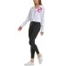  Performance Women’s Cinched Logo Sweatshirt, White/Pink, Small