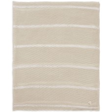 Calvin Klein Satin Striped Pleated Scarf, Beige