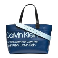 Calvin Klein Tannya Extra-Large Logo Handbag Tote (Navy)