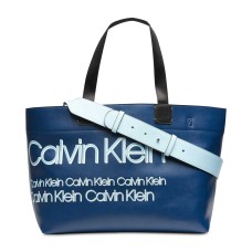 Calvin Klein Tannya Extra-Large Logo Handbag Tote (Navy)