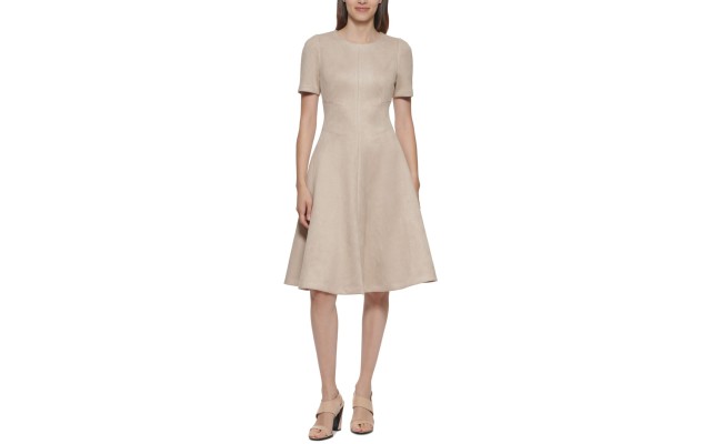  Womens A-Line Dress, Beige/2