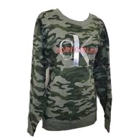 Calvin Klein Womens Camo Pullover, Green, Medium