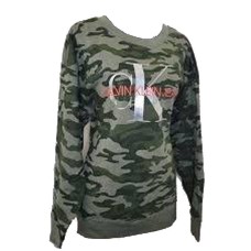 Calvin Klein Womens Camo Pullover, Green, Medium