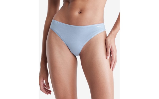  Womens Cotton Form Bikini Panty, Blue, Medium