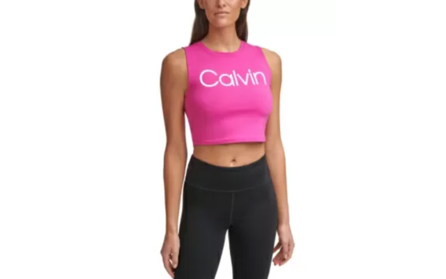  Womens Cropped Logo Top, Medium, Hot Pink