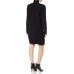  Womens Half SIZP Sweater Dress Sweater Dress,Black,Small