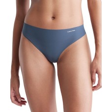 Calvin Klein Women’s Invisibles Seamless Thong Panty, Blue, Medium