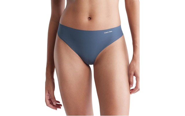  Women’s Invisibles Seamless Thong Panty, Blue, Medium