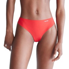 Calvin Klein Women’s Invisibles Thong Panty, Red, Large
