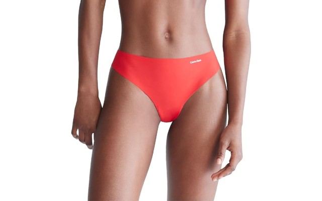  Women’s Invisibles Thong Panty, Red, Large
