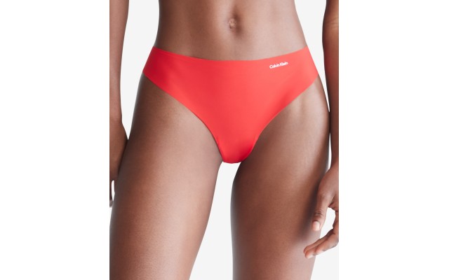  Women’s Invisibles Thong Underwear D3428, Red, X-Small
