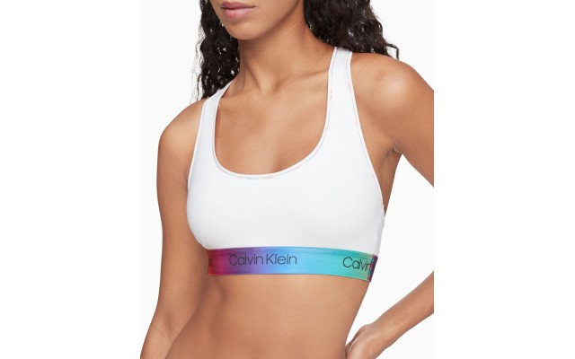  Women's Modern Cotton Pride Unlined Bralettes, White, X-Small