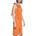  Womens Petite Bow Sheath Dress, Orange/2P