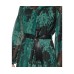  Womens Petite Printed Belted Fit & Flare Dress, Green/10P
