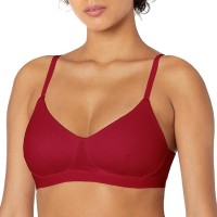Calvin Klein Women’s Pure Ribbed Light Lined Bralette, Wine, Large