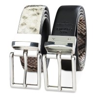 Calvin Klein Women’s Reversible Leather Pant Belt, Natural/Black, XX-Large