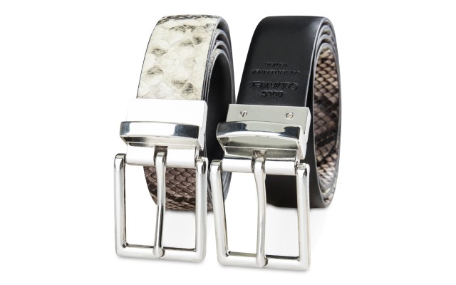  Women’s Reversible Leather Pant Belt, Natural/Black, XX-Large