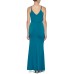  Women’s Ruched Gown Dress, Green, 8