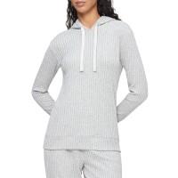 Calvin Klein Women’s Sophisticated Lounge Hoodie, Heather Grey, Small