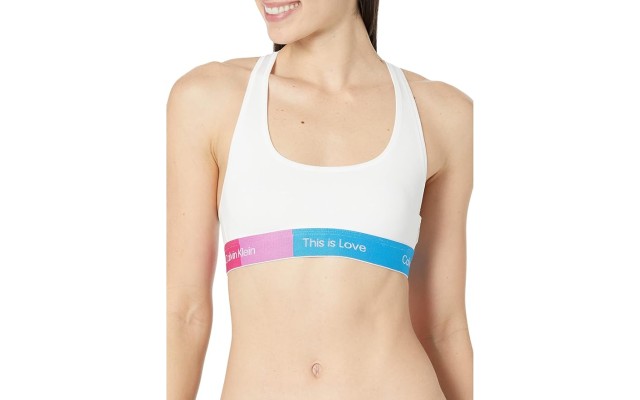  Women’s This is Love Modern Cotton Bralette, White, Small