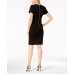  Women’s Tulip Sleeved Sheath Dress, Black, 14