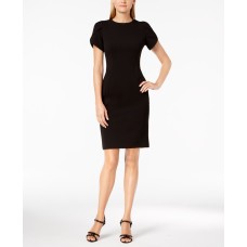 Calvin Klein Women’s Tulip Sleeved Sheath Dress, Black, 14