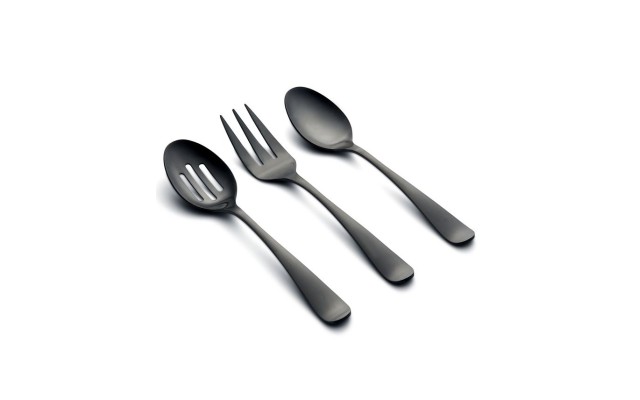 Rhiannon Black Satin 3-Piece Hostess Set