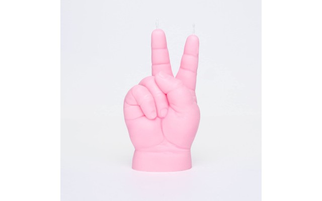  Baby ‘Victory/Peace’ Hand Gesture Candle (Pink)