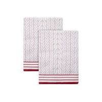 Caro Home Chateau Royale Lasdon Bath Towel Set 2 pcs, Red, 27″ x 52,