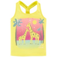 Carter’s Baby Girls Giraffe Racer Back Tank, Yellow, 12 months