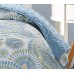 Starburst 3 Piece Quilt Set, King – Blue