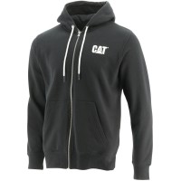 Caterpillar Men’s Foundation Logo-Print Full-Zip Hoodie, Black, Small
