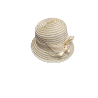 Cejon Accessories Bow Detail Cloche Hat (Dark Beige, One Size)