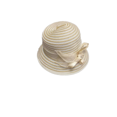 Cejon Accessories Bow Detail Cloche Hat (Dark Beige, One Size)