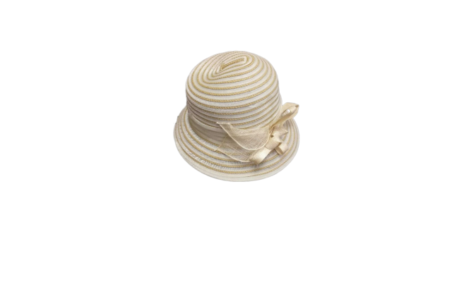  Accessories Bow Detail Cloche Hat (Dark Beige, One Size)