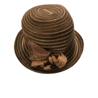 Cejon Accessories Cloche Hat with Bow Detail (One Size, Brown)