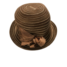 Cejon Accessories Cloche Hat with Bow Detail (One Size, Brown)
