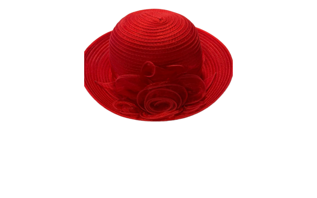  Solid Rose Floppy Bucket Hat, Red