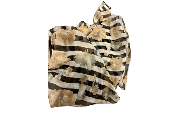  Women’s Floral Wrap, Brown/White/Black