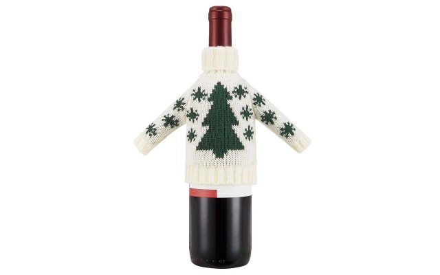  Christmas Tree Wine Sweater, Beige/Green