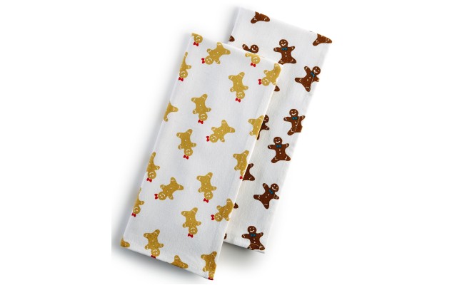 Celebrate Shop Gingerbread Men Dish Towels White One Size