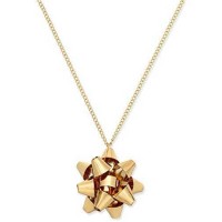 Celebrate Shop Women’s 36-in Holiday Bow Pendant Necklace Gold