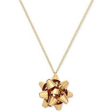 Celebrate Shop Women’s 36-in Holiday Bow Pendant Necklace Gold