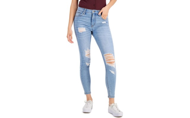  Women Juniors’ High Rise Skinny Ankle Jeans (3, Metallurgy)