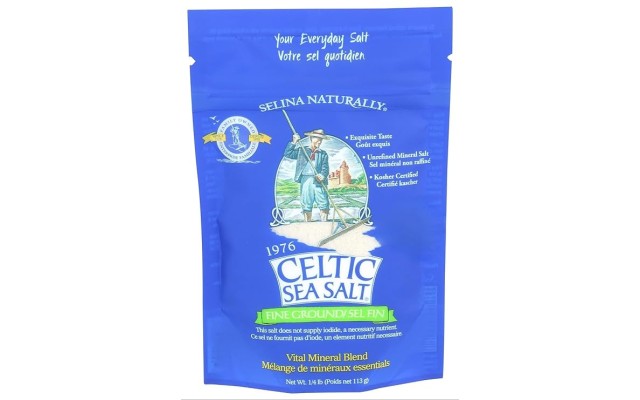 , Selina Naturally Fine Ground Sea Salt Resealable Bag, 4oz / 0.25lb