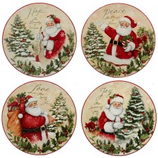 Certified International Holiday Wishes 4-Pc. Dessert Plate, Multicolor