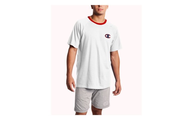  Mens Cotton Logo Sleep Tee, White, Small