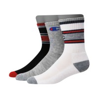 Champion Women’s Double Dry Arch Support Crew Socks, 3 Pack, White, 9-11