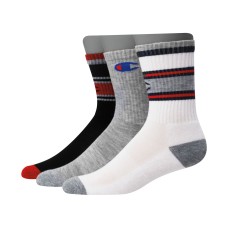 Champion Women’s Double Dry Arch Support Crew Socks, 3 Pack, White, 9-11