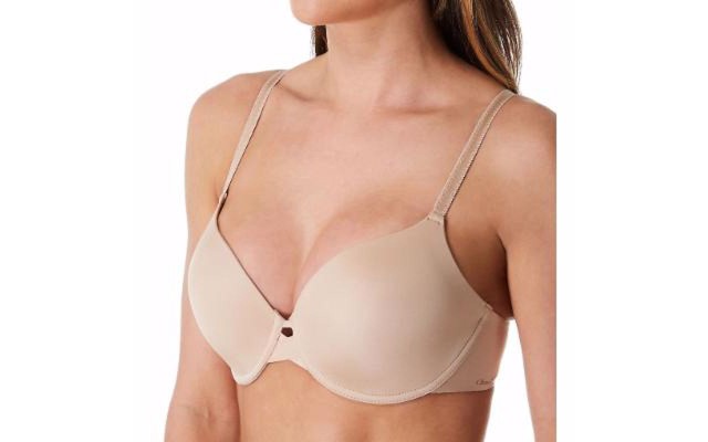  Women’s Soft Flex Plunge T-Shirt Bras, Beige, 30E